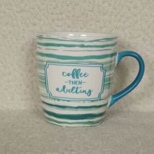 Threshold Coffee-THEN-Adulting Porcelain Coffee Mug Turquoise Jumbo Ceramic